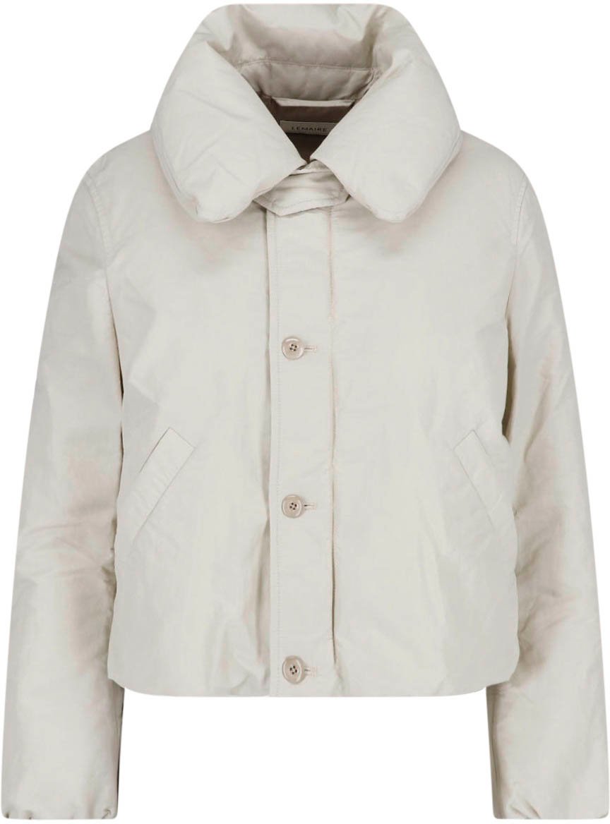 Lemaire Neutral High Padded Collar Cropped Jacket Neutraal