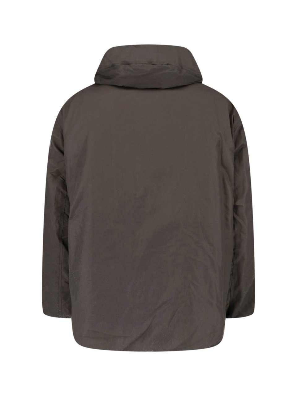 Lemaire Brown High Collar Oversized Casual Jacket Bruin