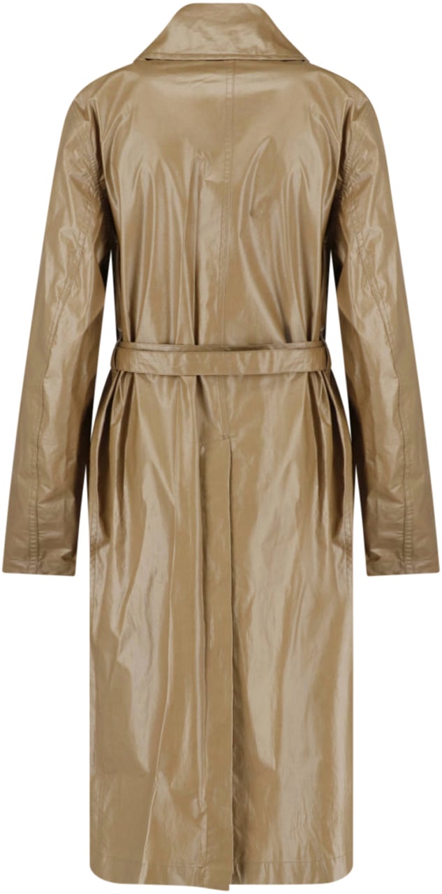 Lemaire Khaki Coated Cotton Short Belted Coat Bruin