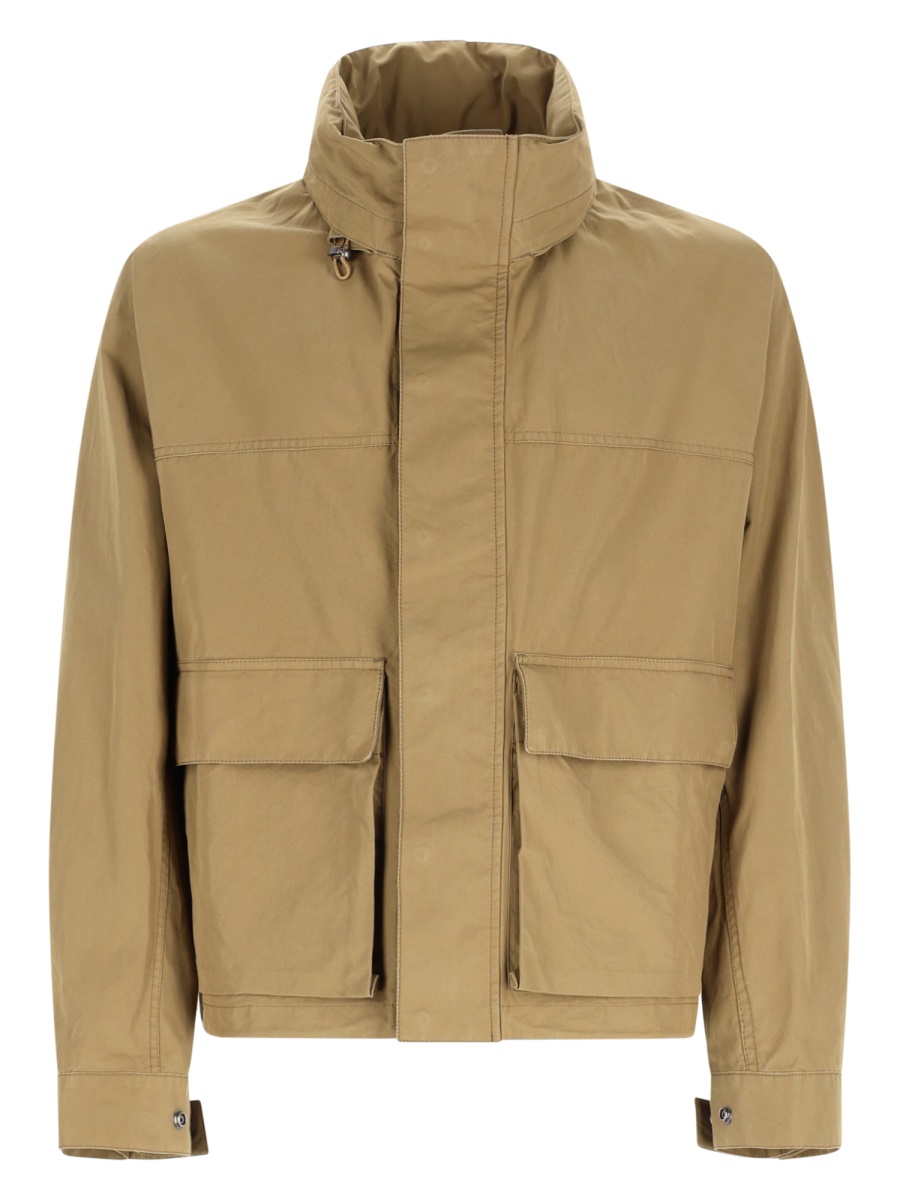Lemaire Short Rain Boxy Multi-Pocket Cotton Parka Neutraal