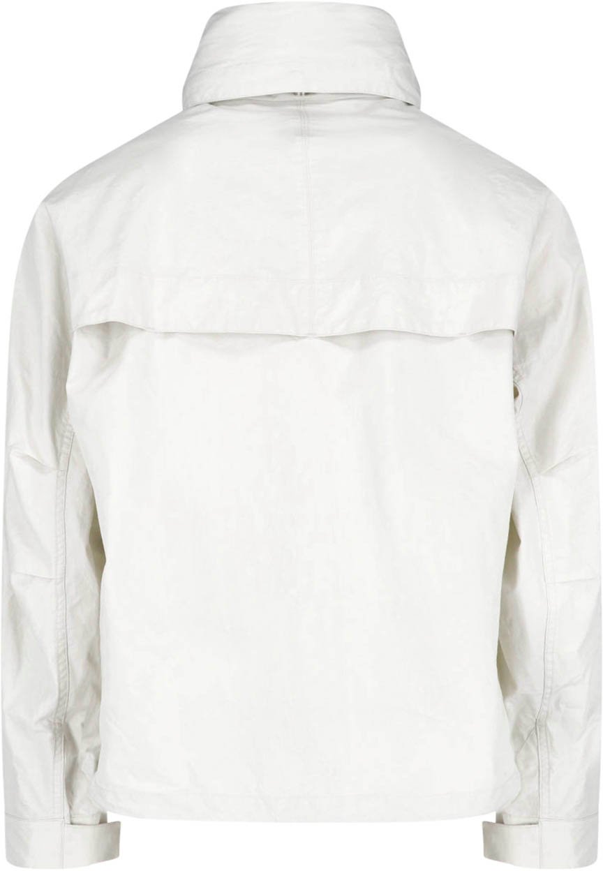 Lemaire Gray Short Ventile Cotton Parka Jacket Wit