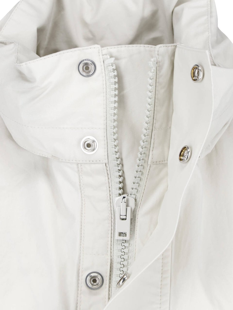 Lemaire Gray Short Ventile Cotton Parka Jacket Wit