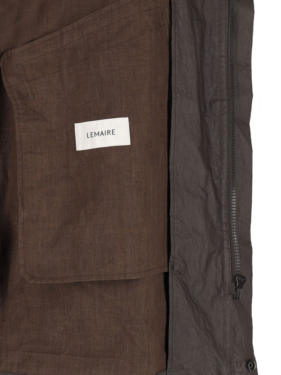 Lemaire Brown Water-Resistant Technical Linen Jacket Bruin
