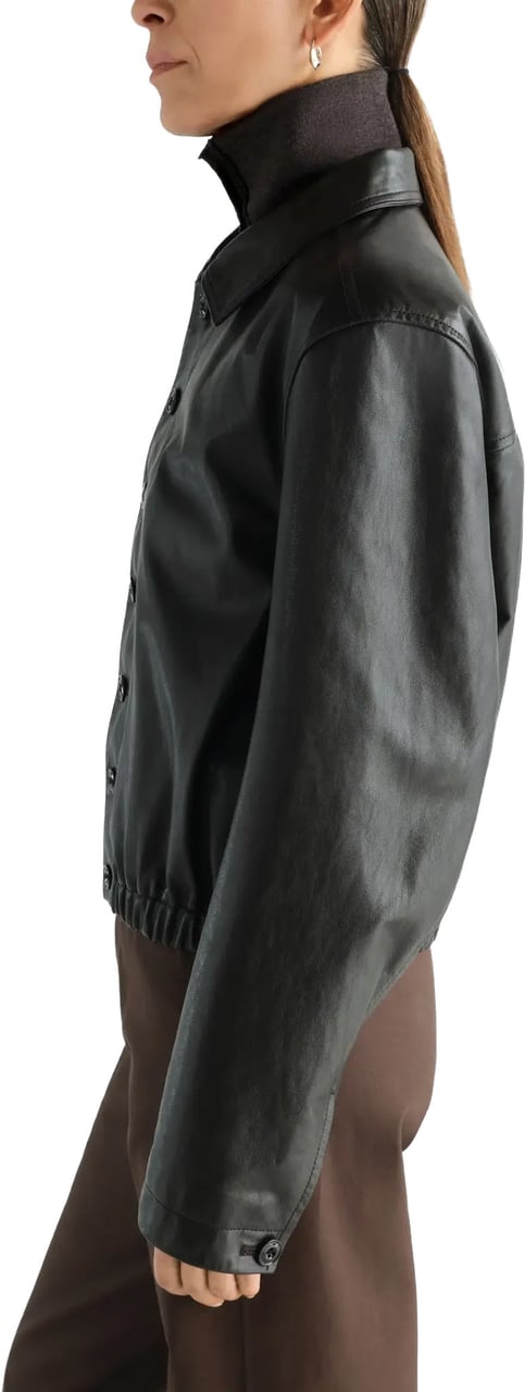 Lemaire Soft Leather Blouson Dark Espresso Bruin