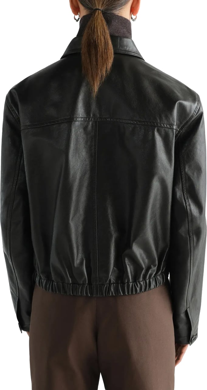 Lemaire Soft Leather Blouson Dark Espresso Bruin