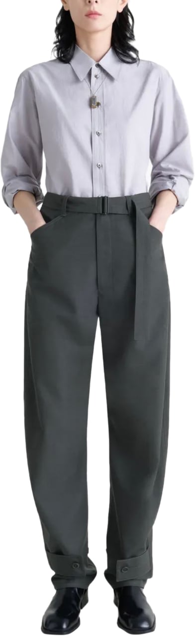 Lemaire Curved Tailored Pants Coal Groen