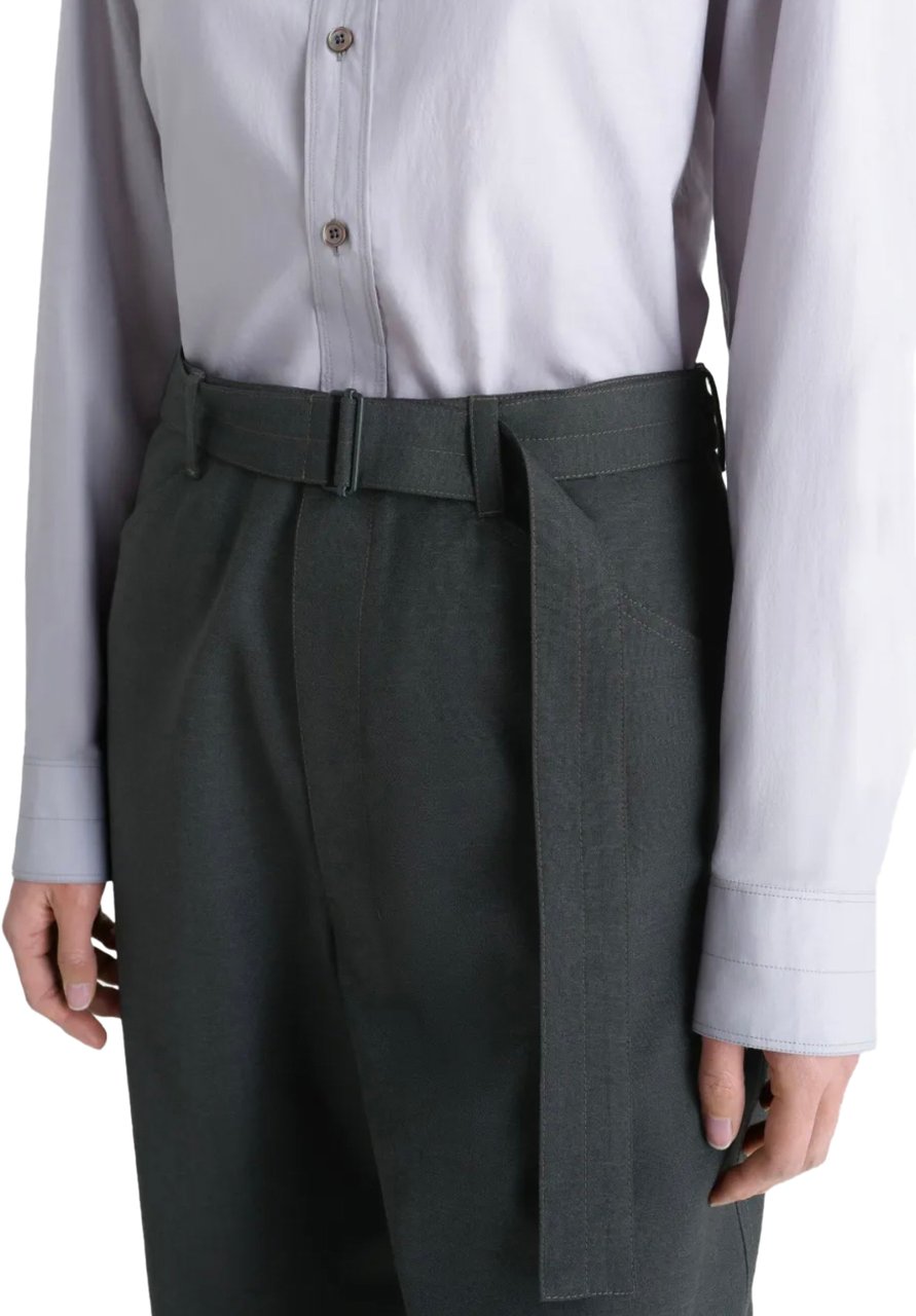 Lemaire Curved Tailored Pants Coal Groen