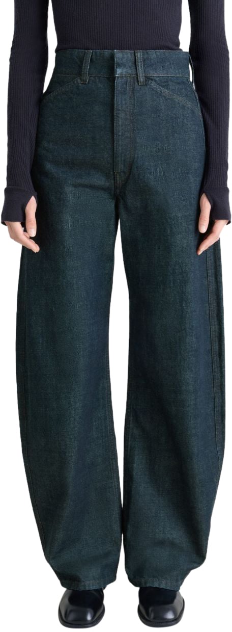 Lemaire Trousers Blue Blauw