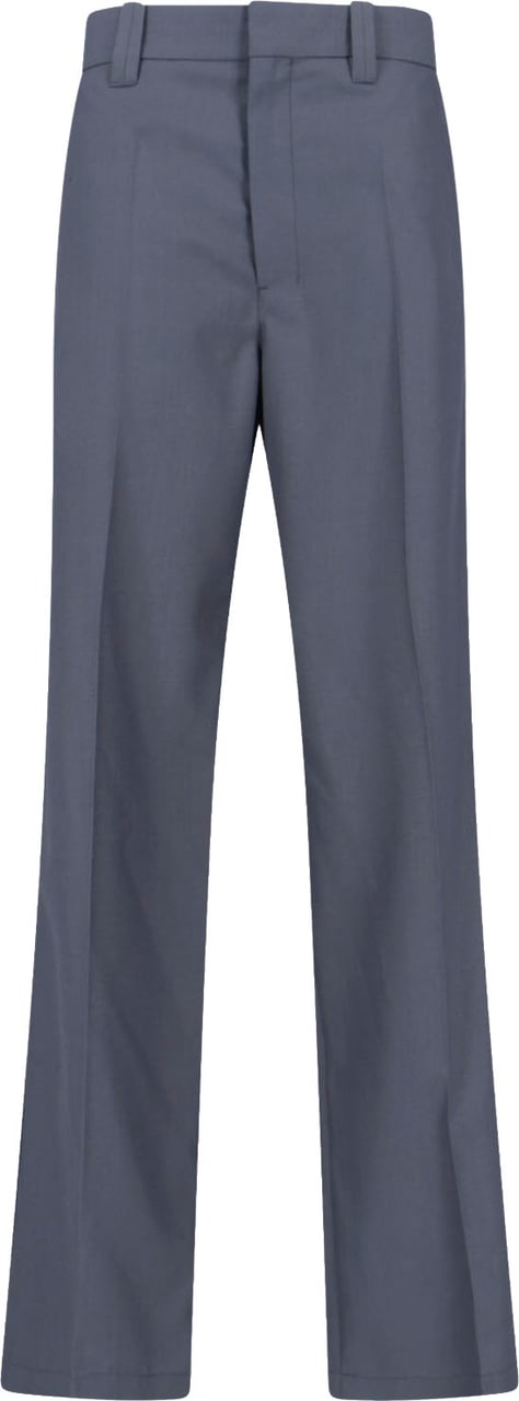 Lemaire Gray Tailored Wool Blend Straight Trousers Grijs