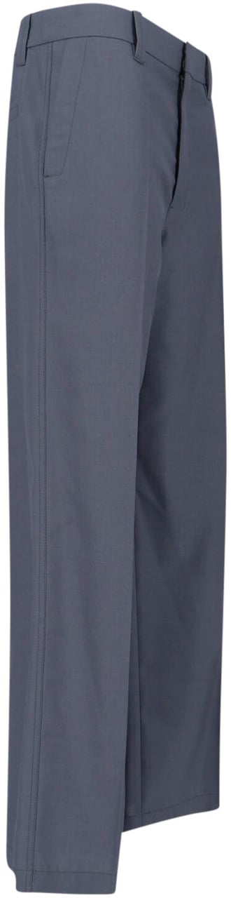Lemaire Gray Tailored Wool Blend Straight Trousers Grijs