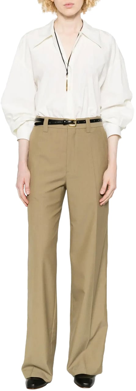 Lemaire Straight Tailored Pants Hay Green Groen