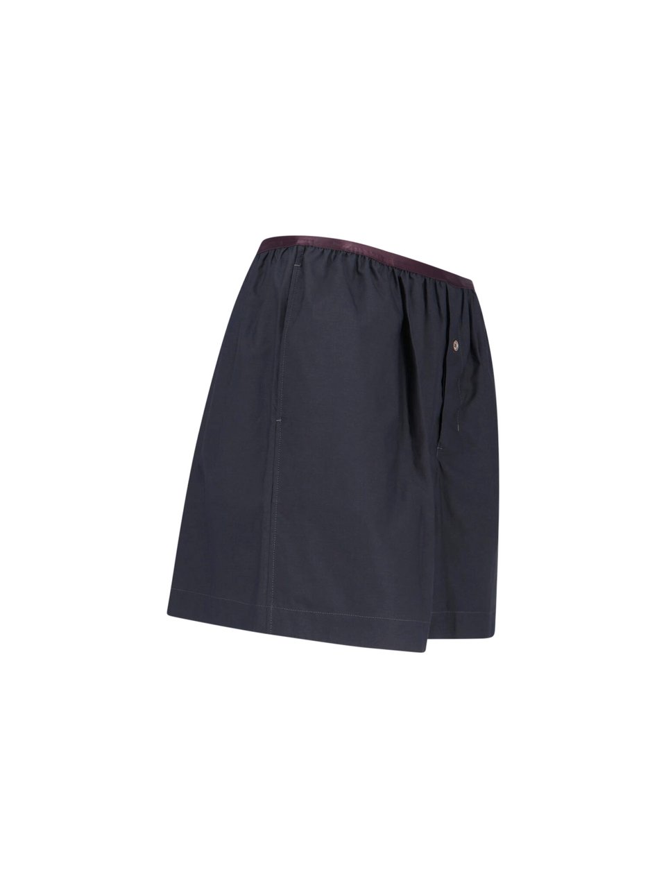 Lemaire Black Silk Blend Gathered Waist Shorts Zwart