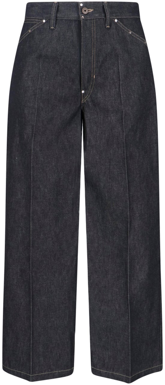 Lemaire Grey Wide-Leg Studded Cotton Trousers Grijs
