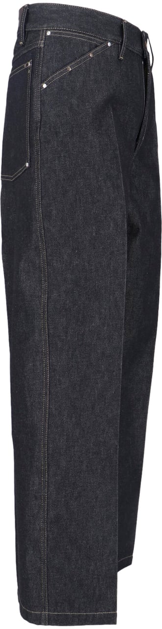 Lemaire Grey Wide-Leg Studded Cotton Trousers Grijs