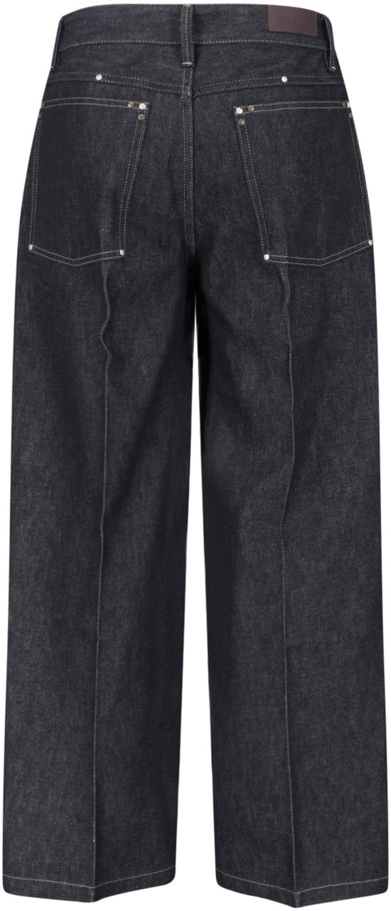 Lemaire Grey Wide-Leg Studded Cotton Trousers Grijs