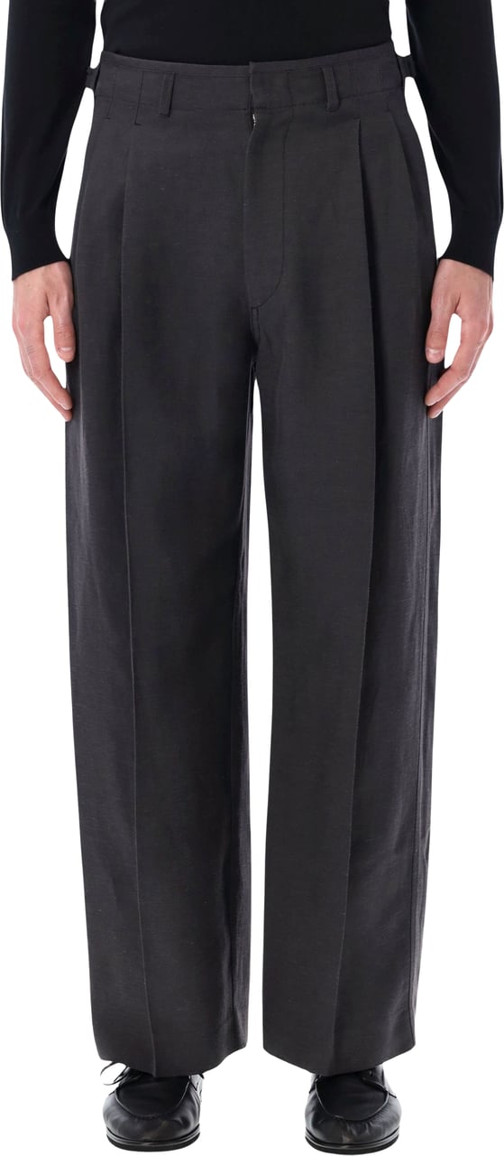 Lemaire Pleated Tailor Pant Ash Black Donkergrijs