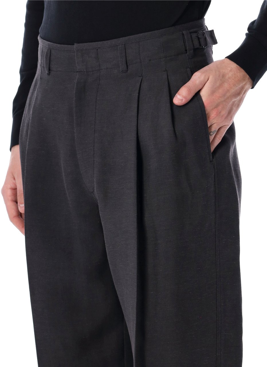 Lemaire Pleated Tailor Pant Ash Black Donkergrijs