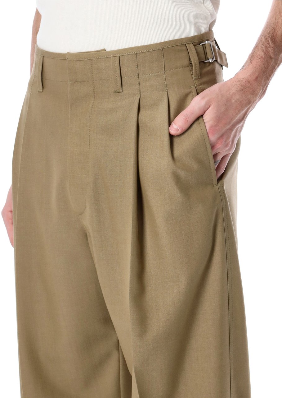 Lemaire Pleated Tailor Pant Hay Green Groen