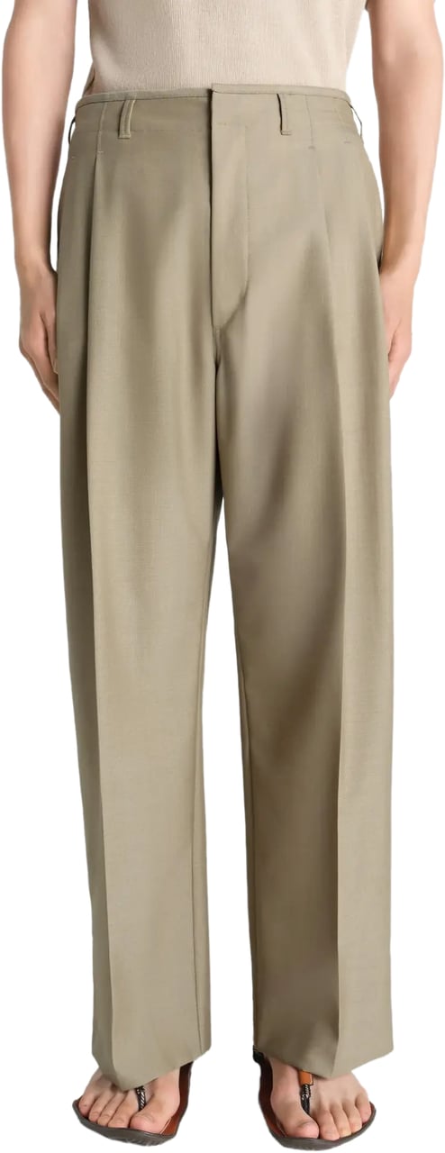 Lemaire Pleated Tailored Pants Hay Green Groen