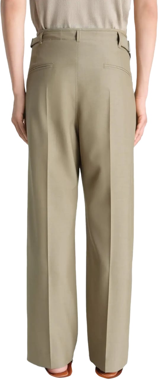 Lemaire Pleated Tailored Pants Hay Green Groen