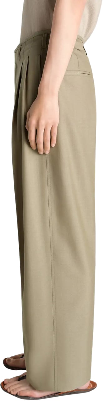Lemaire Pleated Tailored Pants Hay Green Groen