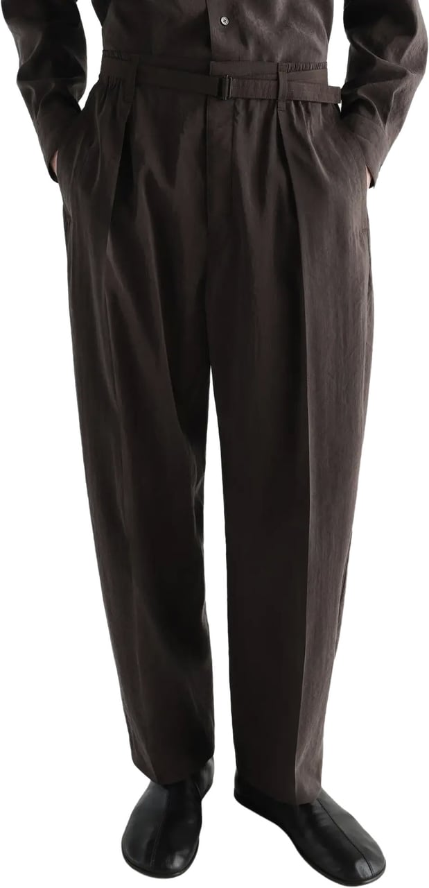 Lemaire Belted Relaxed Pants Licorice Bruin