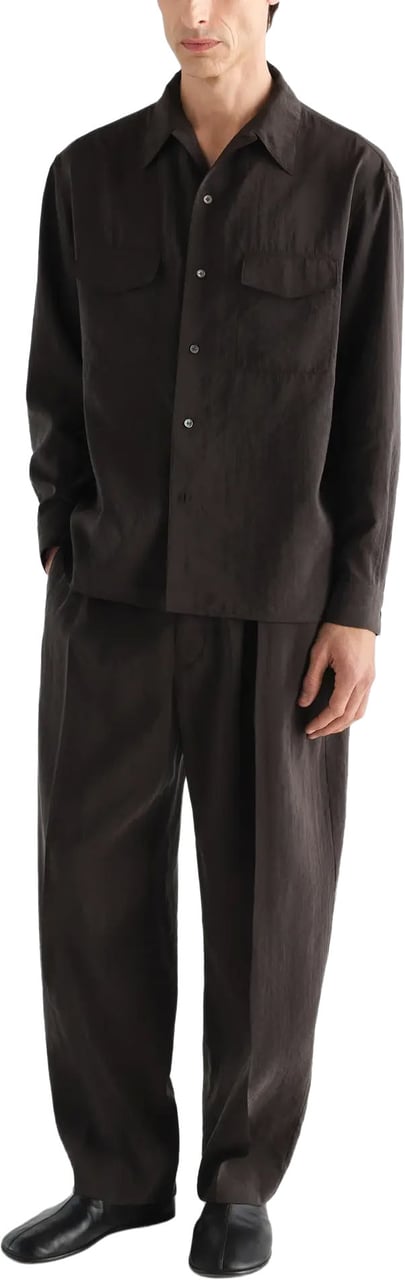 Lemaire Belted Relaxed Pants Licorice Bruin