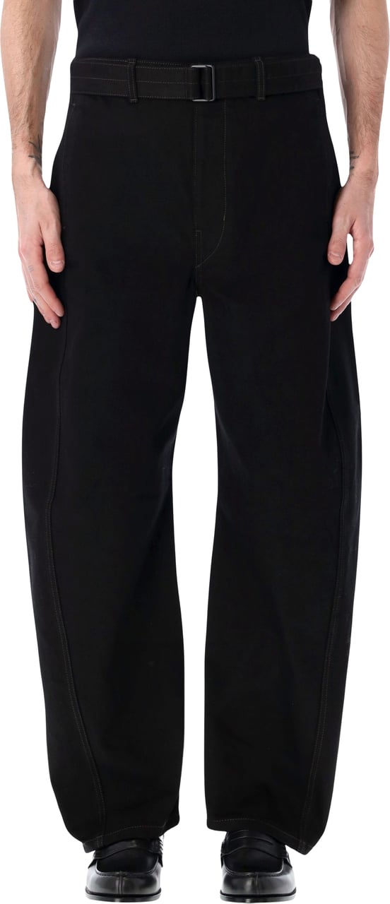 Lemaire Belted Twisted Pant Nero Zwart
