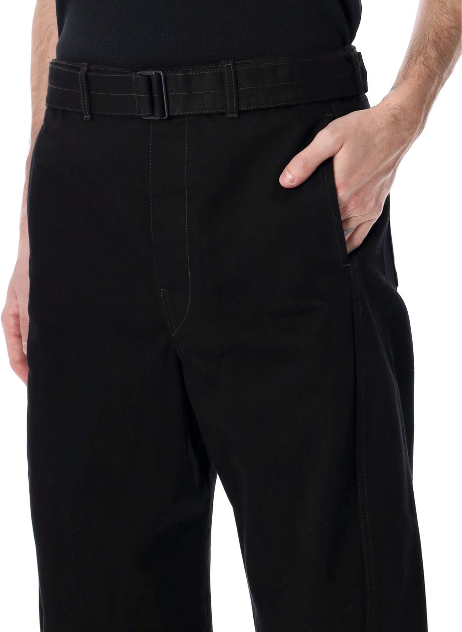 Lemaire Belted Twisted Pant Nero Zwart