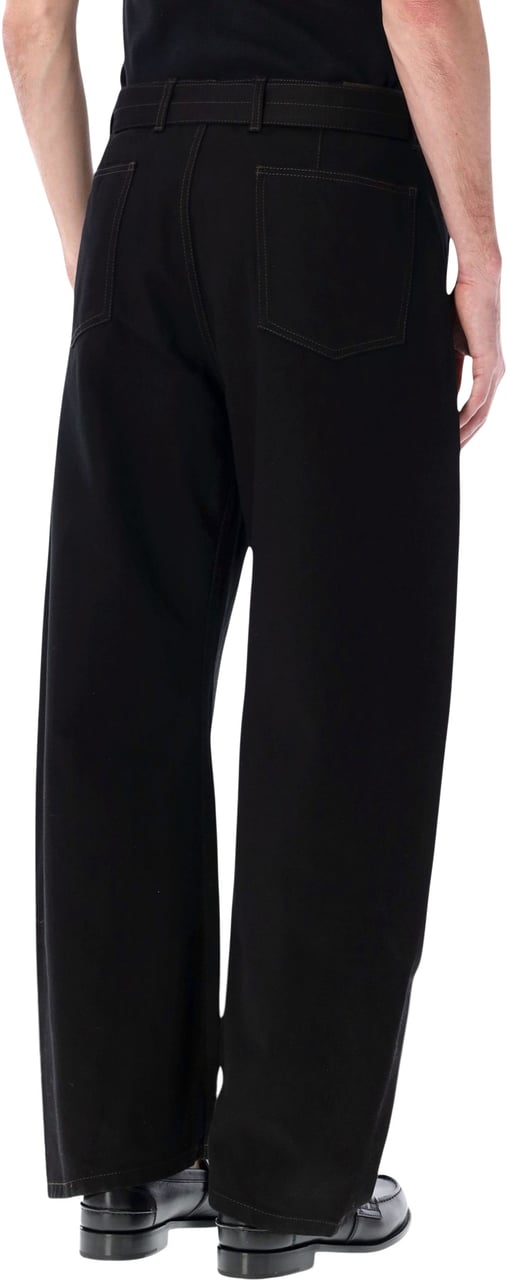 Lemaire Belted Twisted Pant Nero Zwart