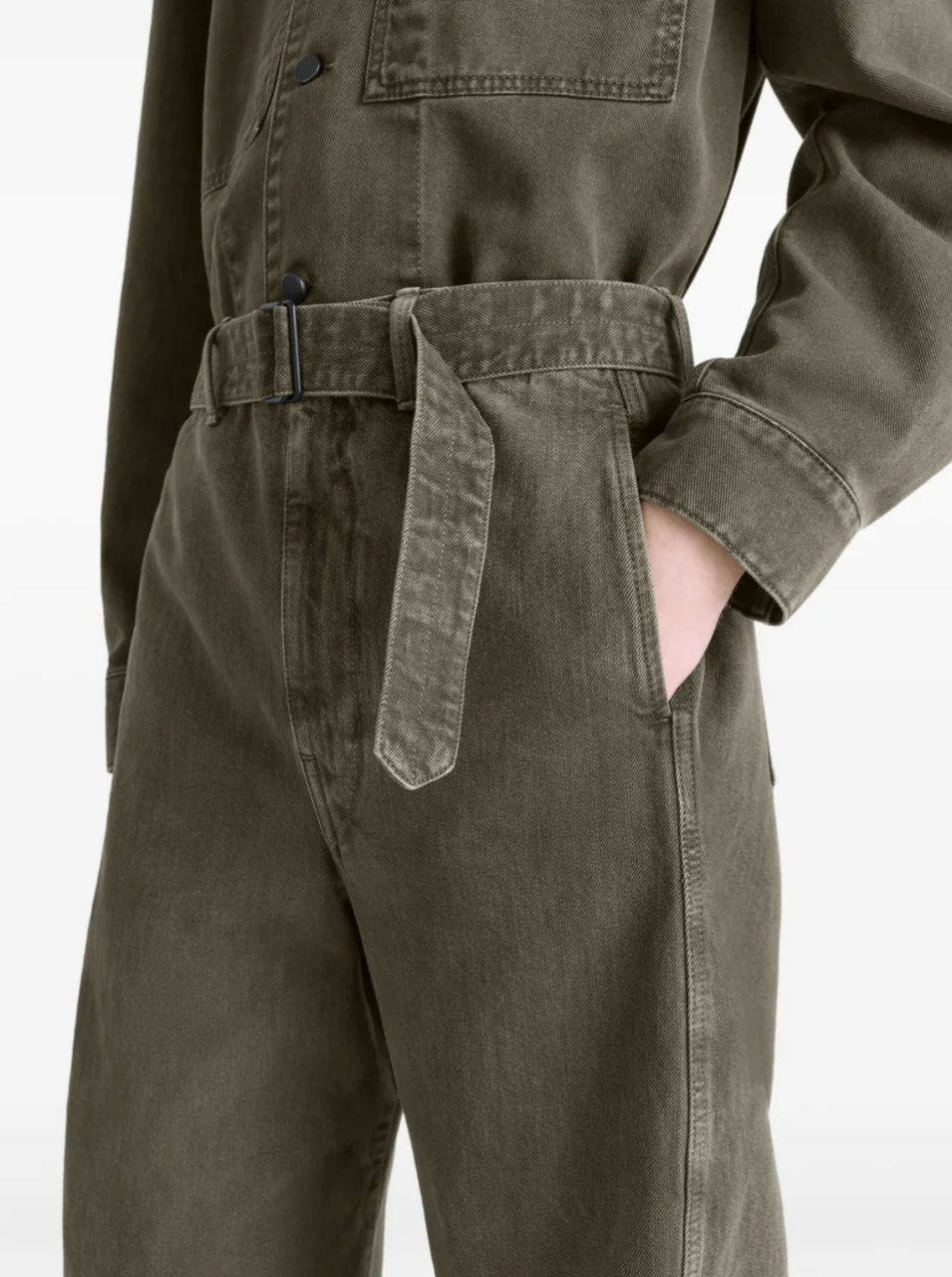 Lemaire Twisted Belted Pants Moss Green Groen