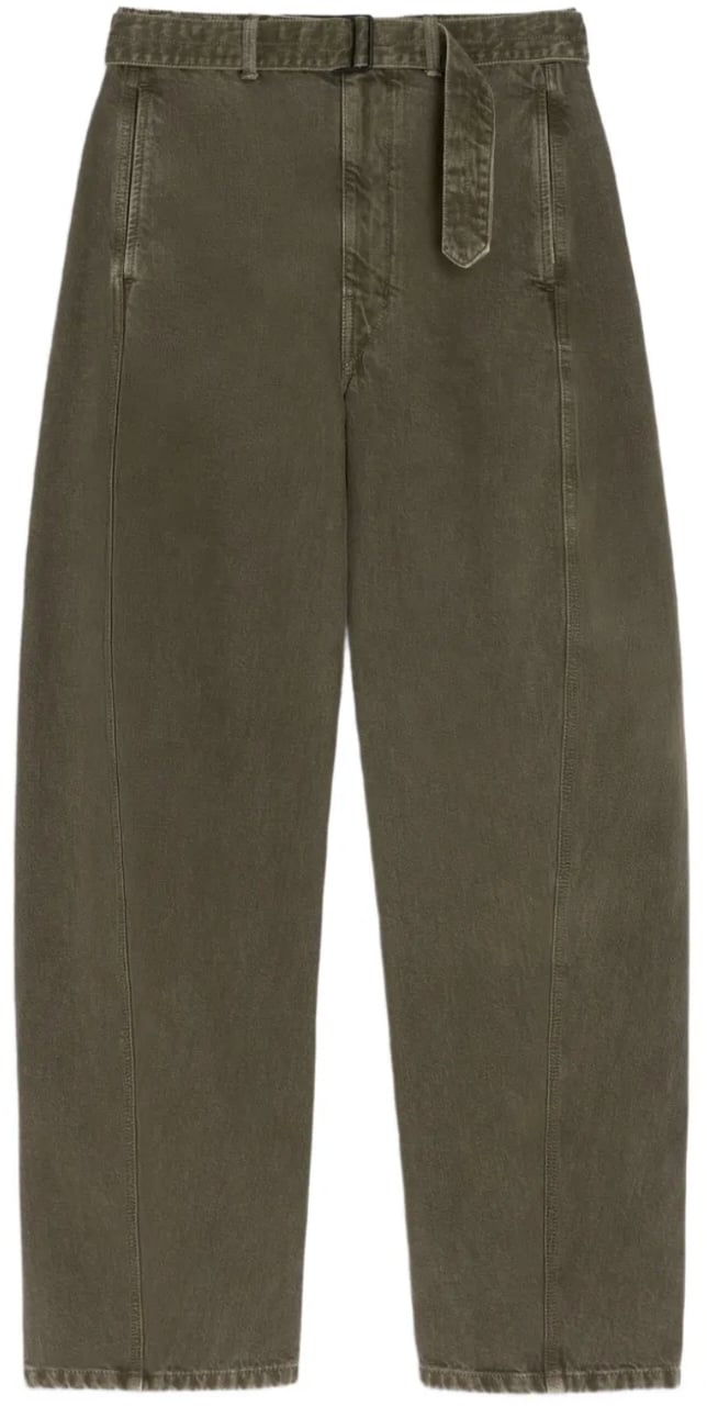 Lemaire Twisted Belted Pants Moss Green Groen