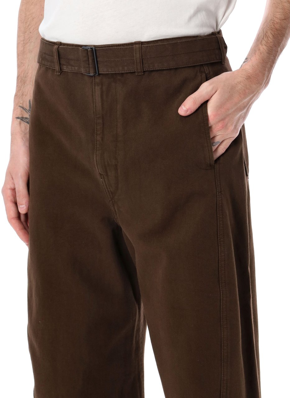 Lemaire Twisted Belted Pant Marrone Bruin