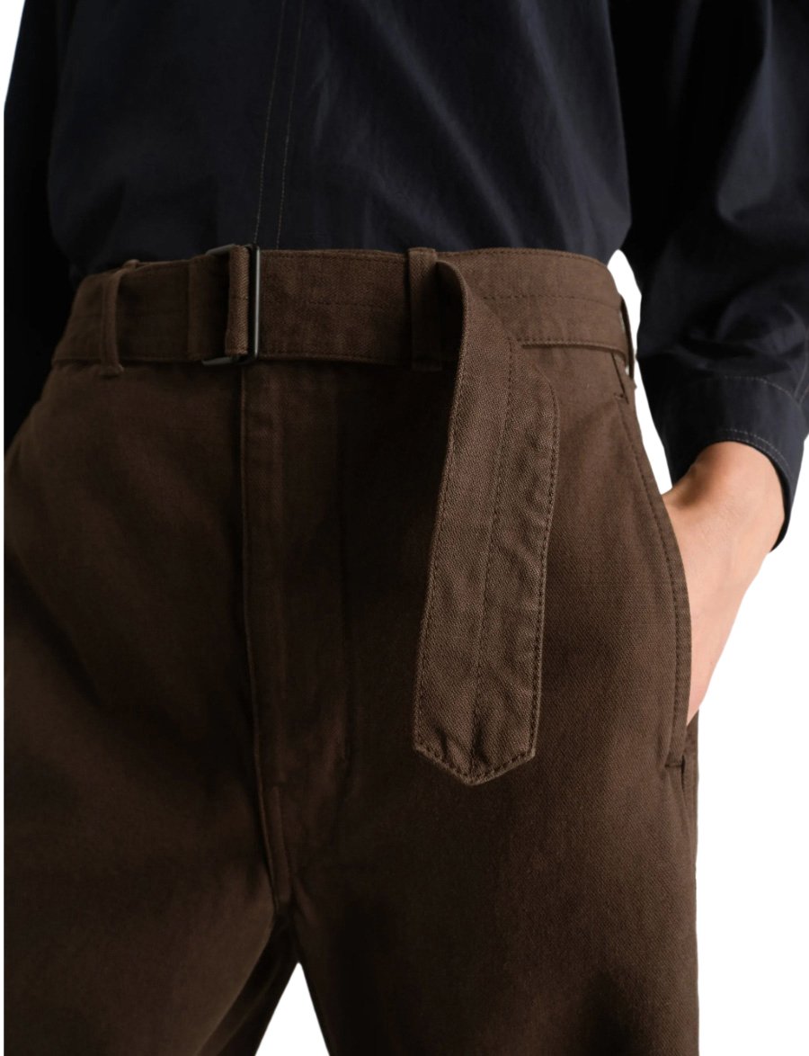 Lemaire Twisted Belted Pants Cacao Bruin