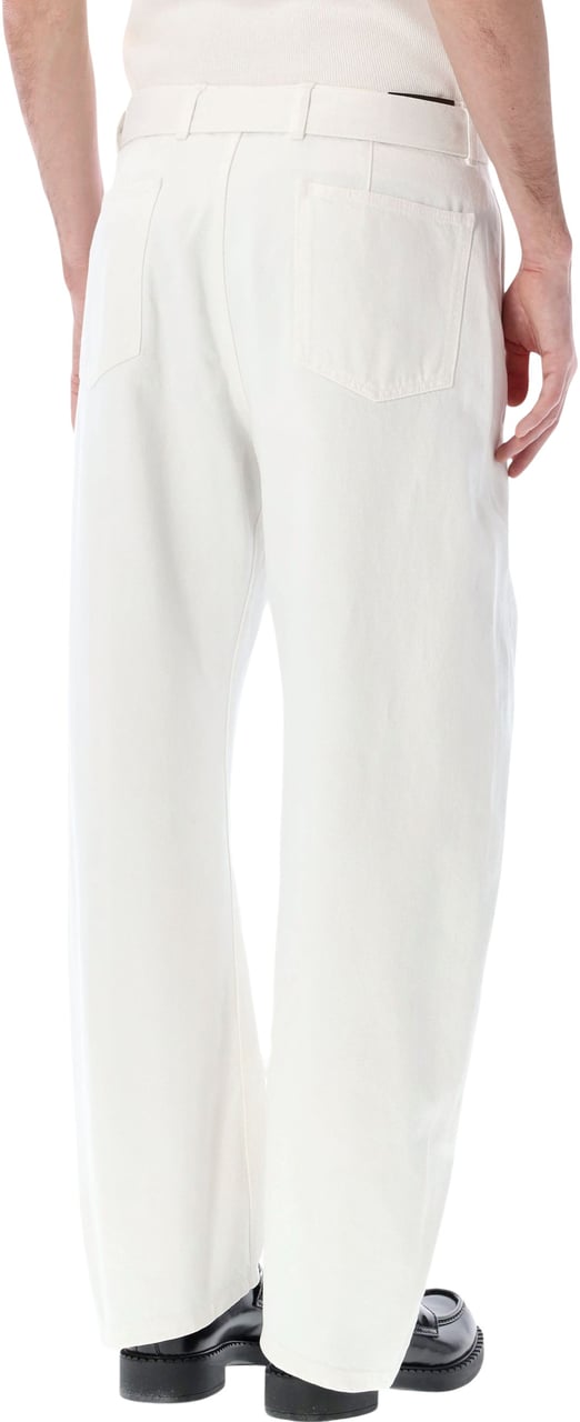Lemaire Lemaire twisted denim pants Wit
