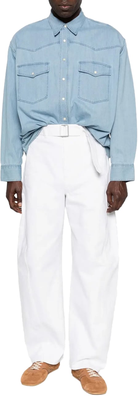 Lemaire Twisted Belted Pants Milk Wit