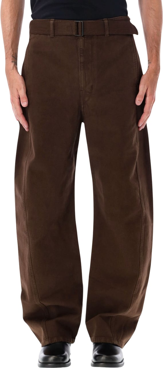 Lemaire Belted Twisted Pant Ristretto Bruin