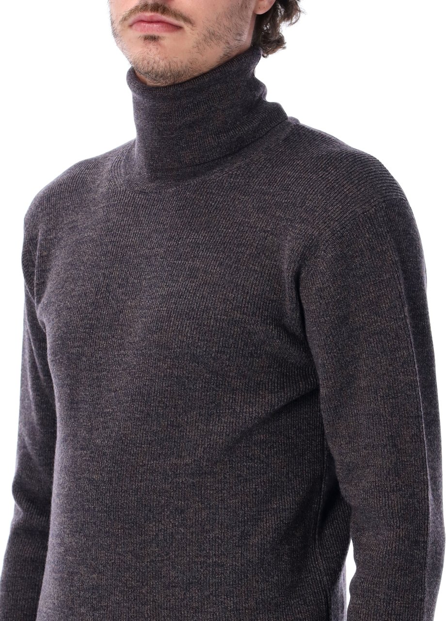 Lemaire Turtleneck Mouline Marrone Bruin