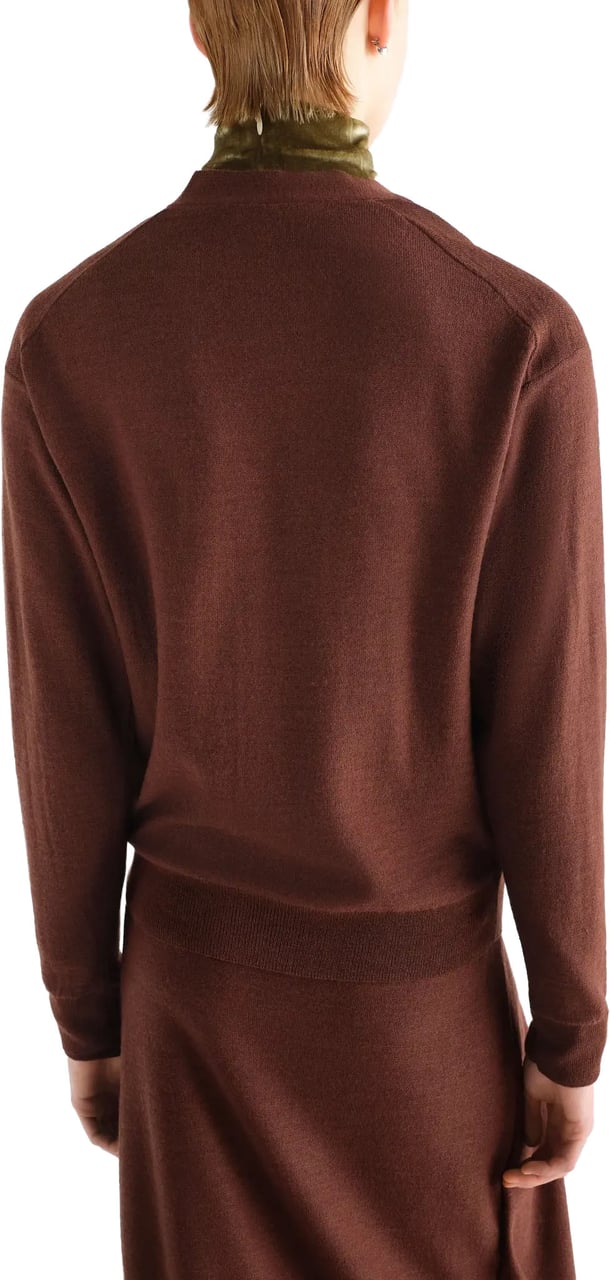 Lemaire Relaxed Twisted Cardigan Acajou Bruin