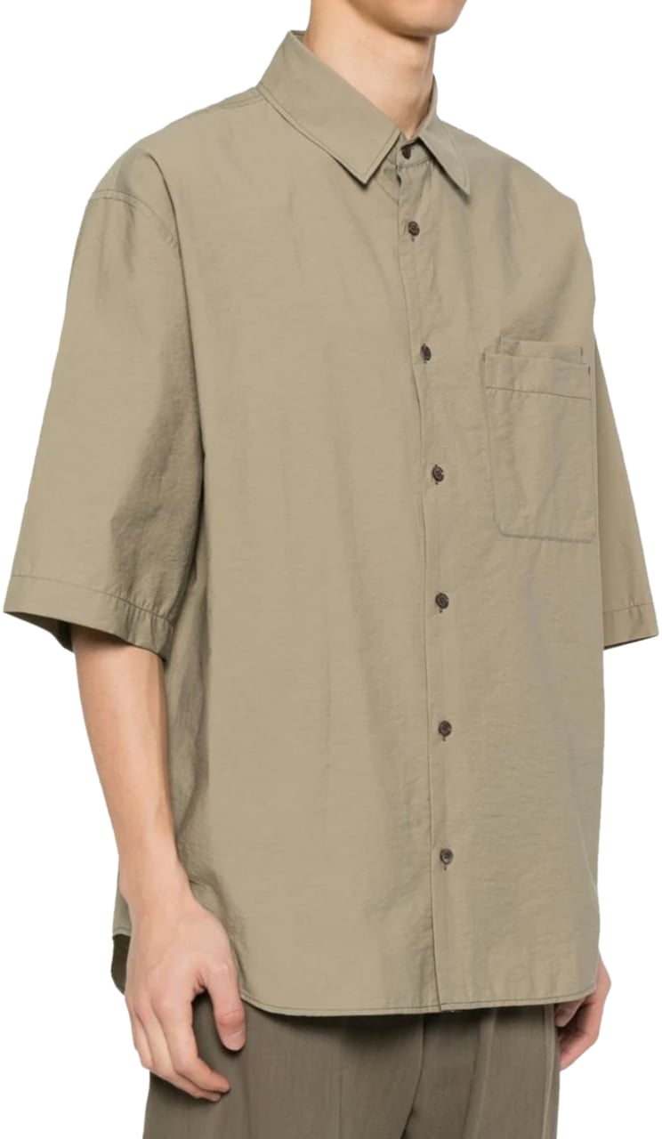 Lemaire Double Pocket Shirt Dusty Khaki Groen