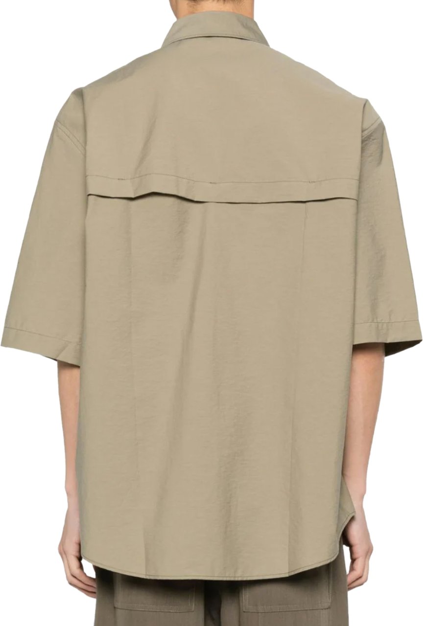 Lemaire Double Pocket Shirt Dusty Khaki Groen