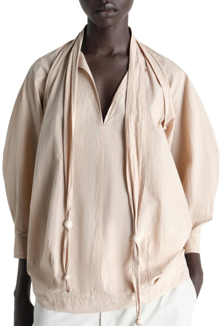 Lemaire Blouse With Scarf Greige Divers