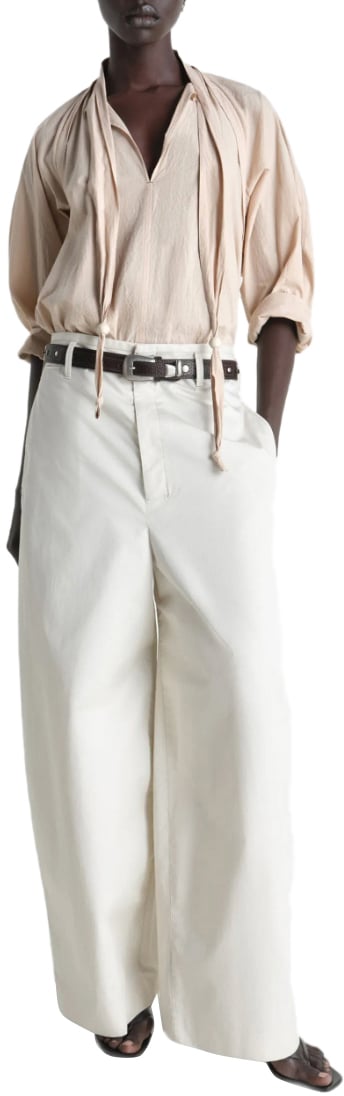 Lemaire Blouse With Scarf Greige Divers