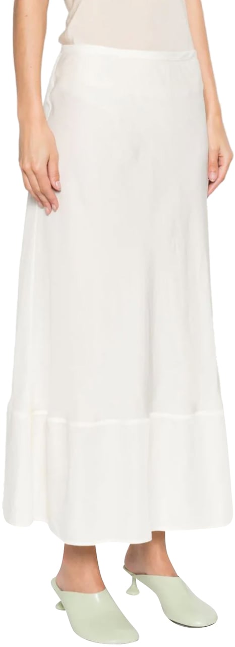 Lemaire Bias Cut Long Skirt White Asparagus Wit