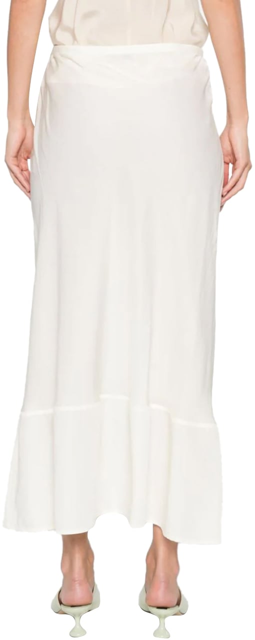 Lemaire Bias Cut Long Skirt White Asparagus Wit