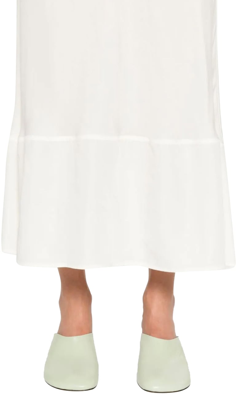 Lemaire Bias Cut Long Skirt White Asparagus Wit