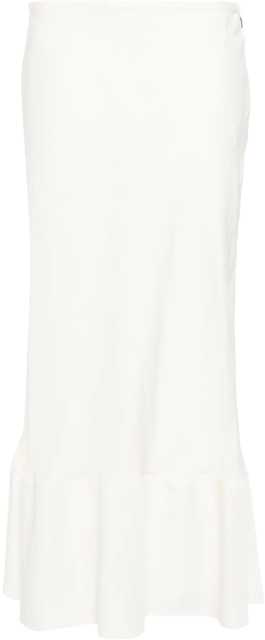 Lemaire Bias Cut Long Skirt White Asparagus Wit