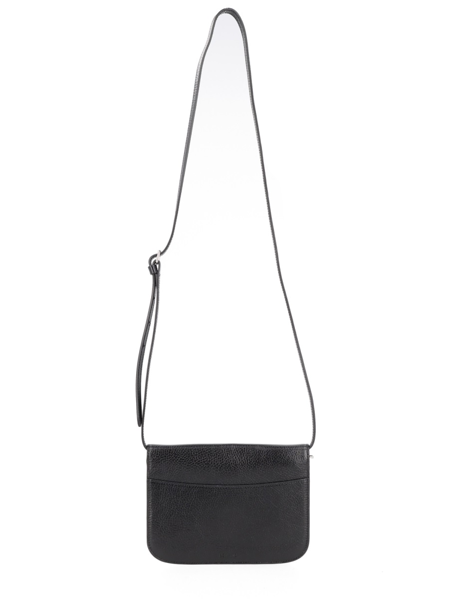 Lemaire Neutrals Soft Tab Shoulder Wallet Zwart