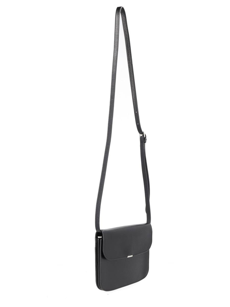 Lemaire Neutrals Soft Tab Shoulder Wallet Zwart