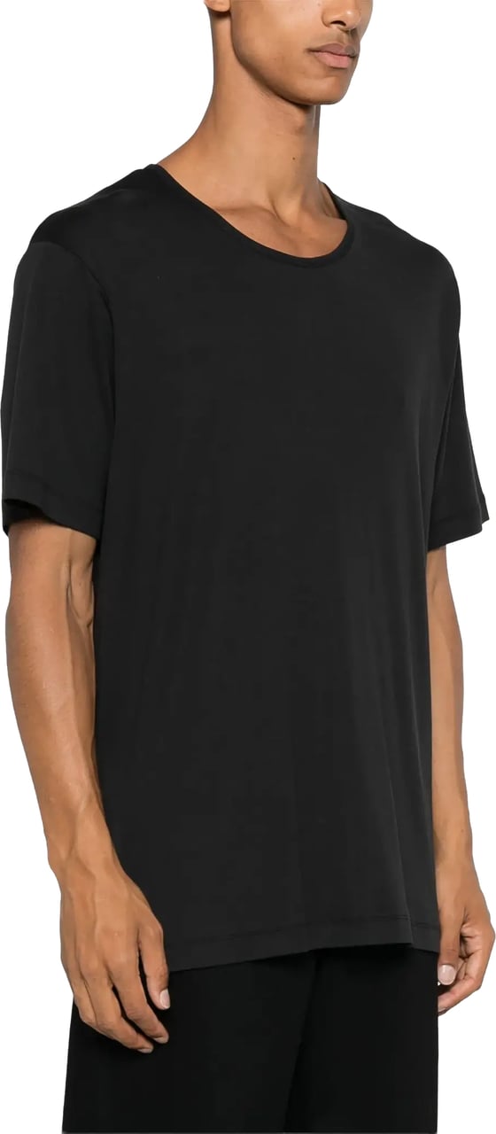 Lemaire Rib U Neck T-shirt Squid Ink Zwart